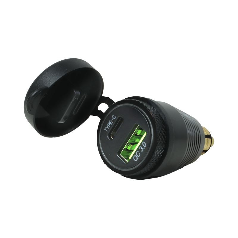 Adaptateur DIN Double USB QC3.0 Aluminium