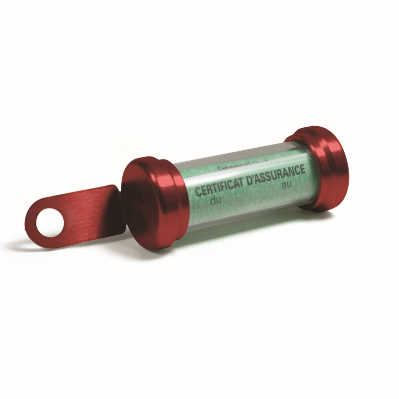 Porte Vignette Tube Rouge