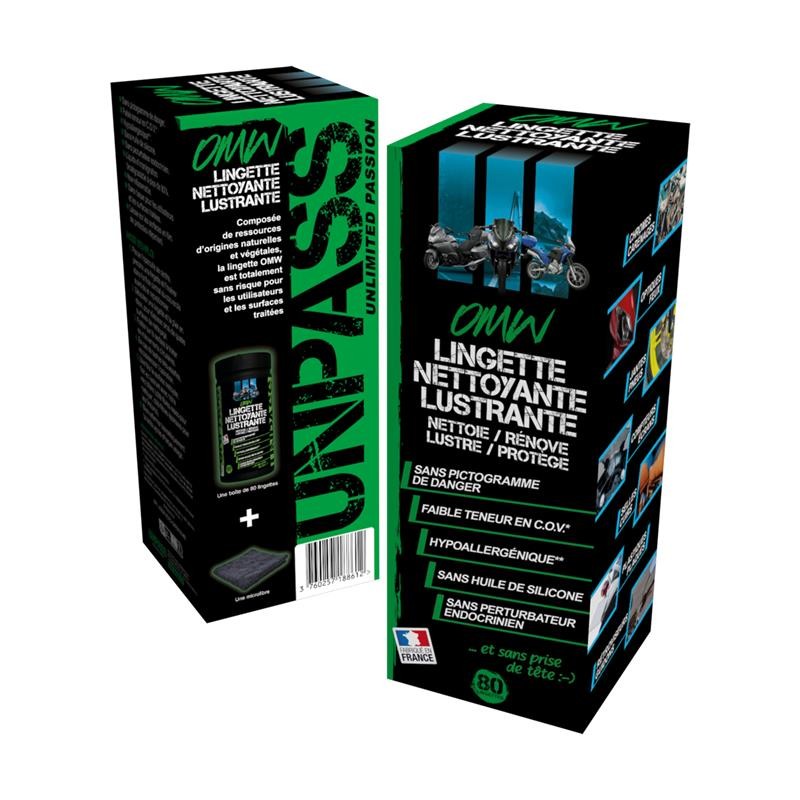 OMW Boite de 80 lingettes + Microfibre en sachet