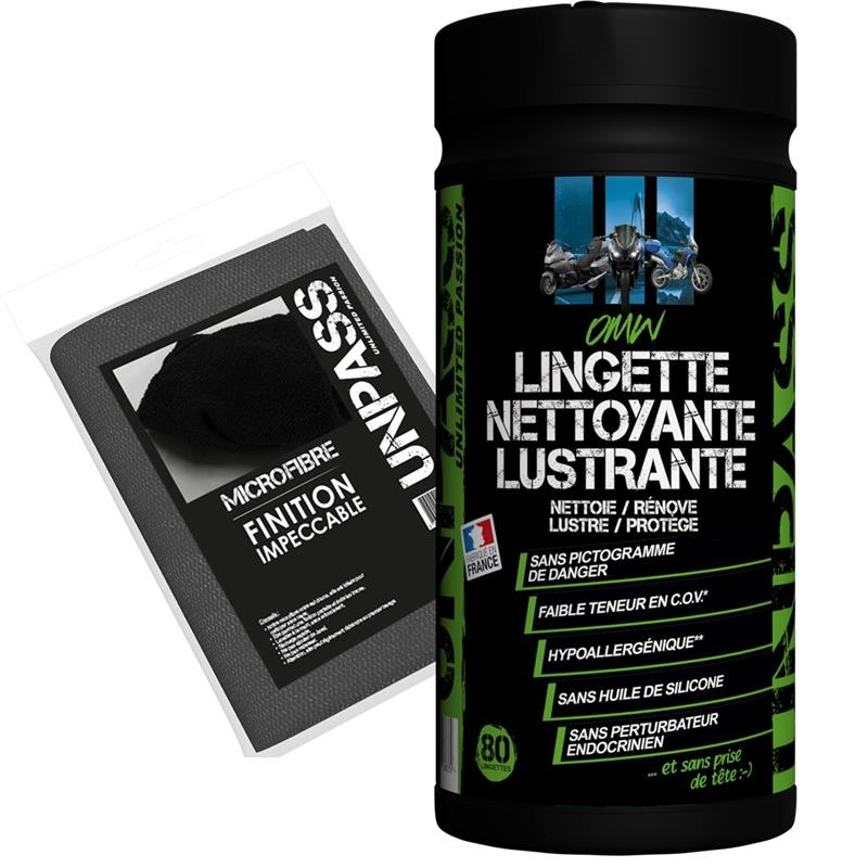 OMW Boite de 80 lingettes + Microfibre en sachet