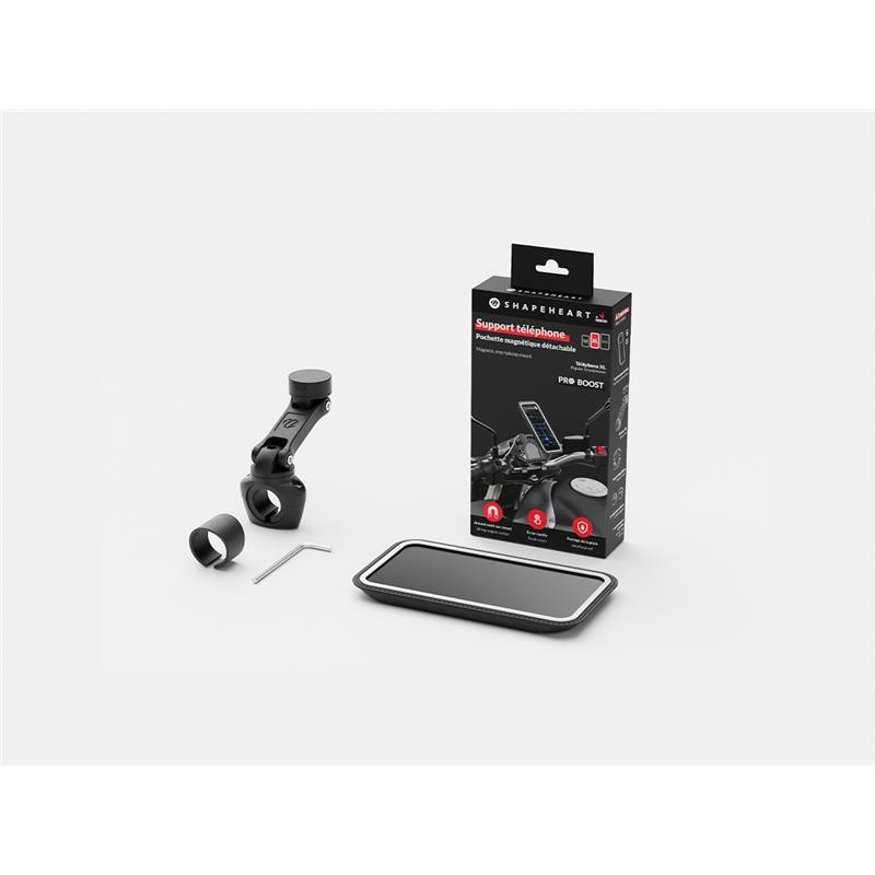 Support Smartphone magnétique Pro Boost Vissé au Guidon avec plaque métal adhésive