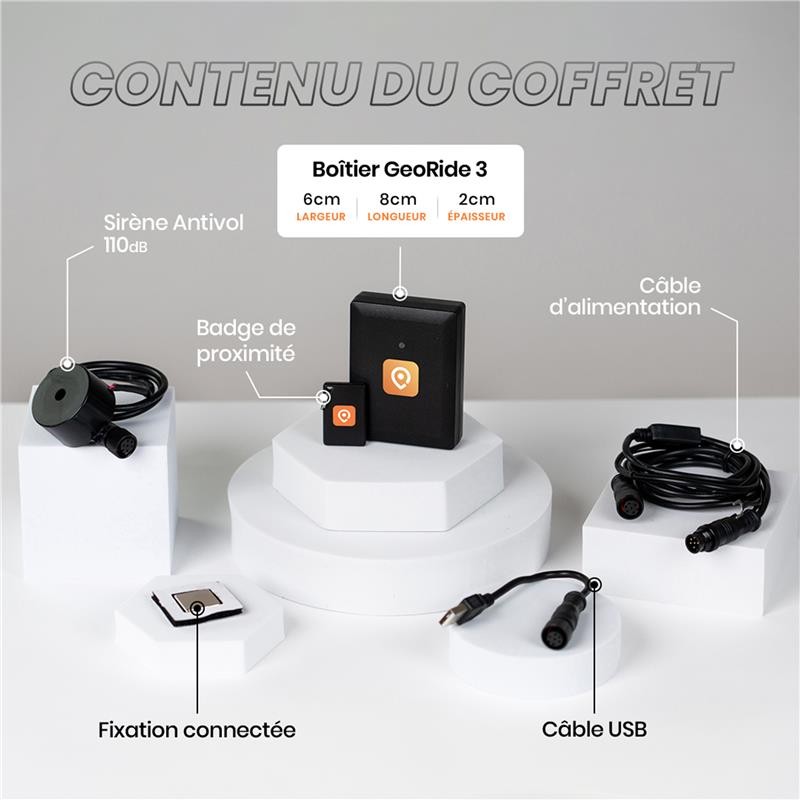 GeoRide 3- Tracker GPS- Alarme Moto Intelligente
